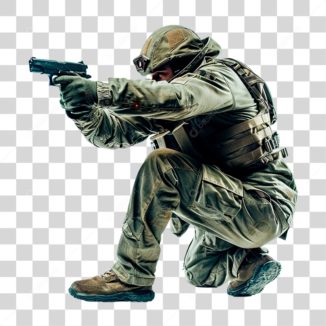 Soldado Ajoelhado PNG Transparente
