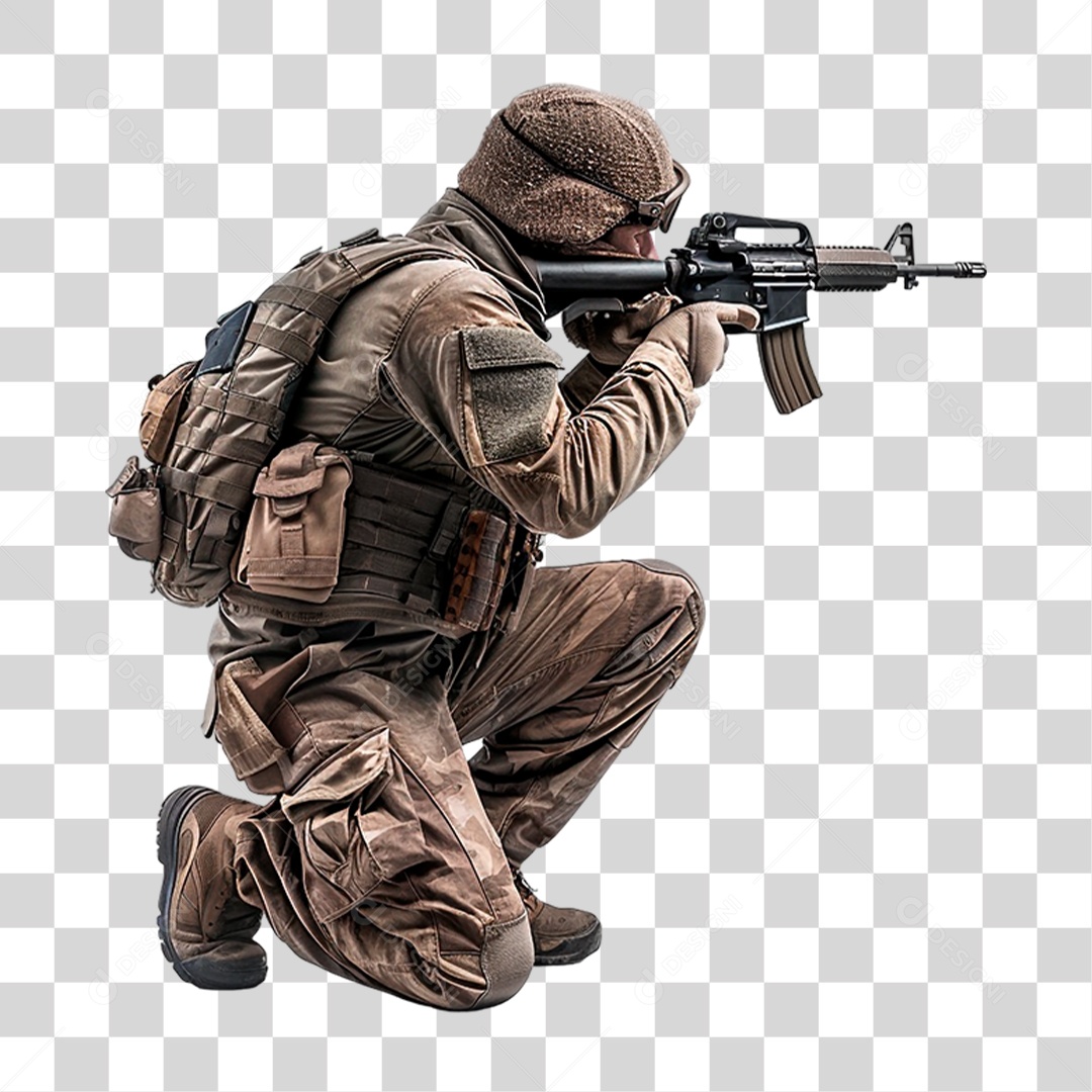 Soldado Ajoelhado PNG Transparente