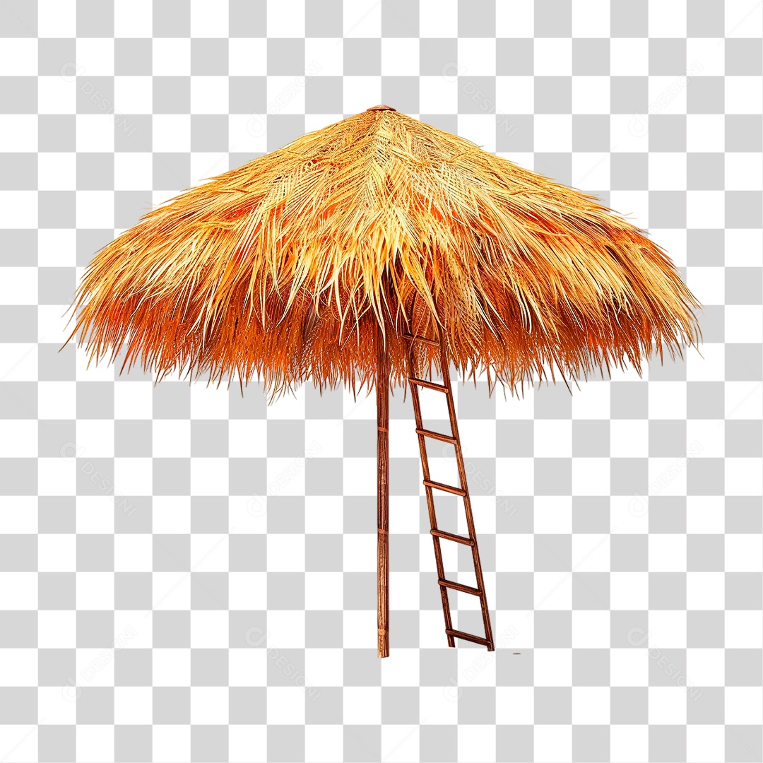 Guarda Sol de Palha PNG Transparente