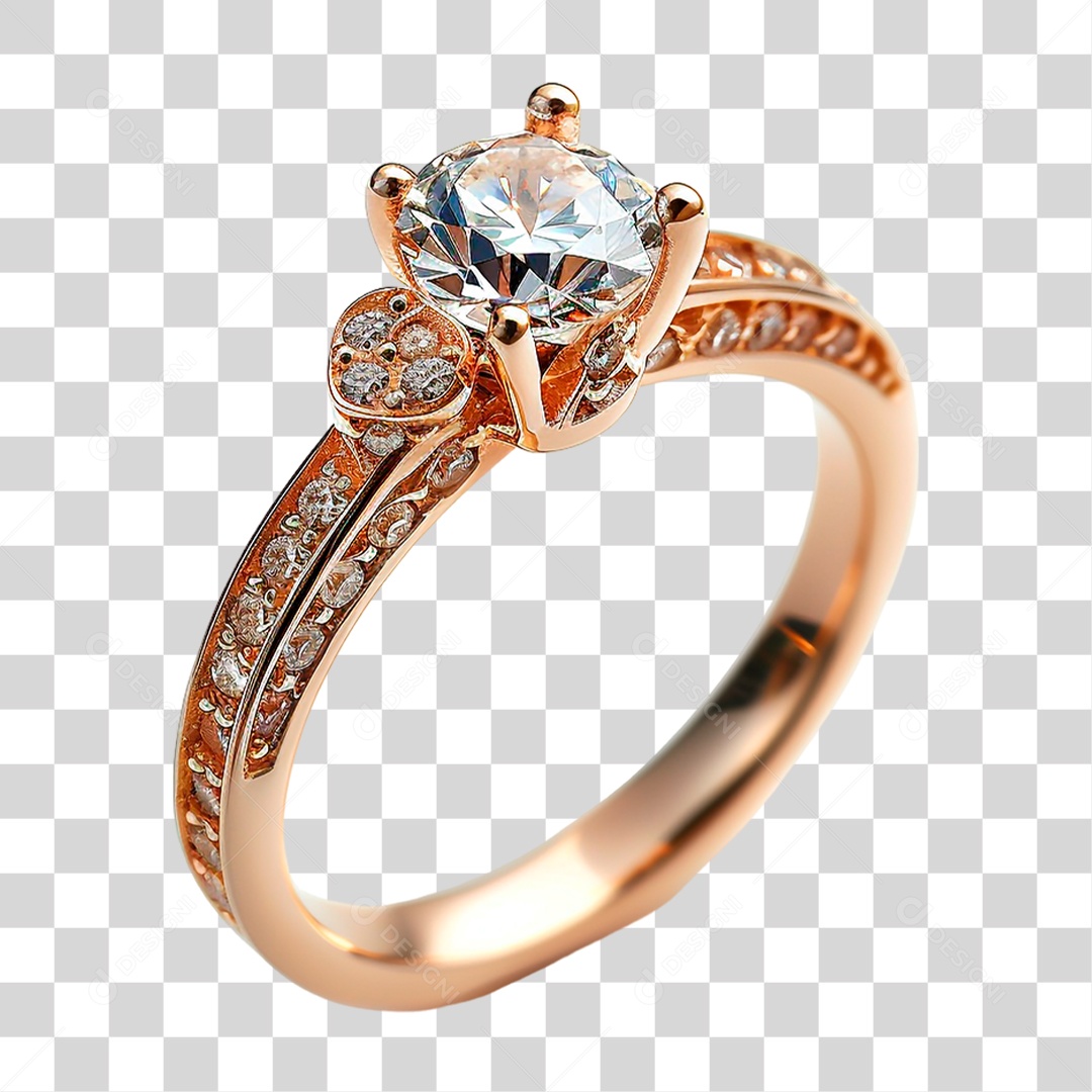 Anel de Ouro Rosé PNG Transparente