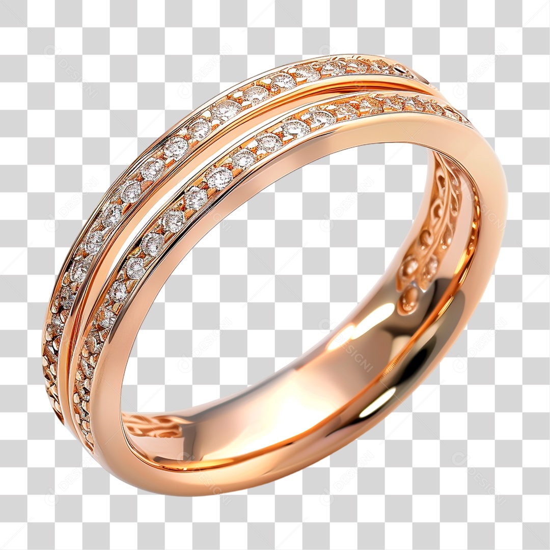 Anel de Ouro Rosé PNG Transparente