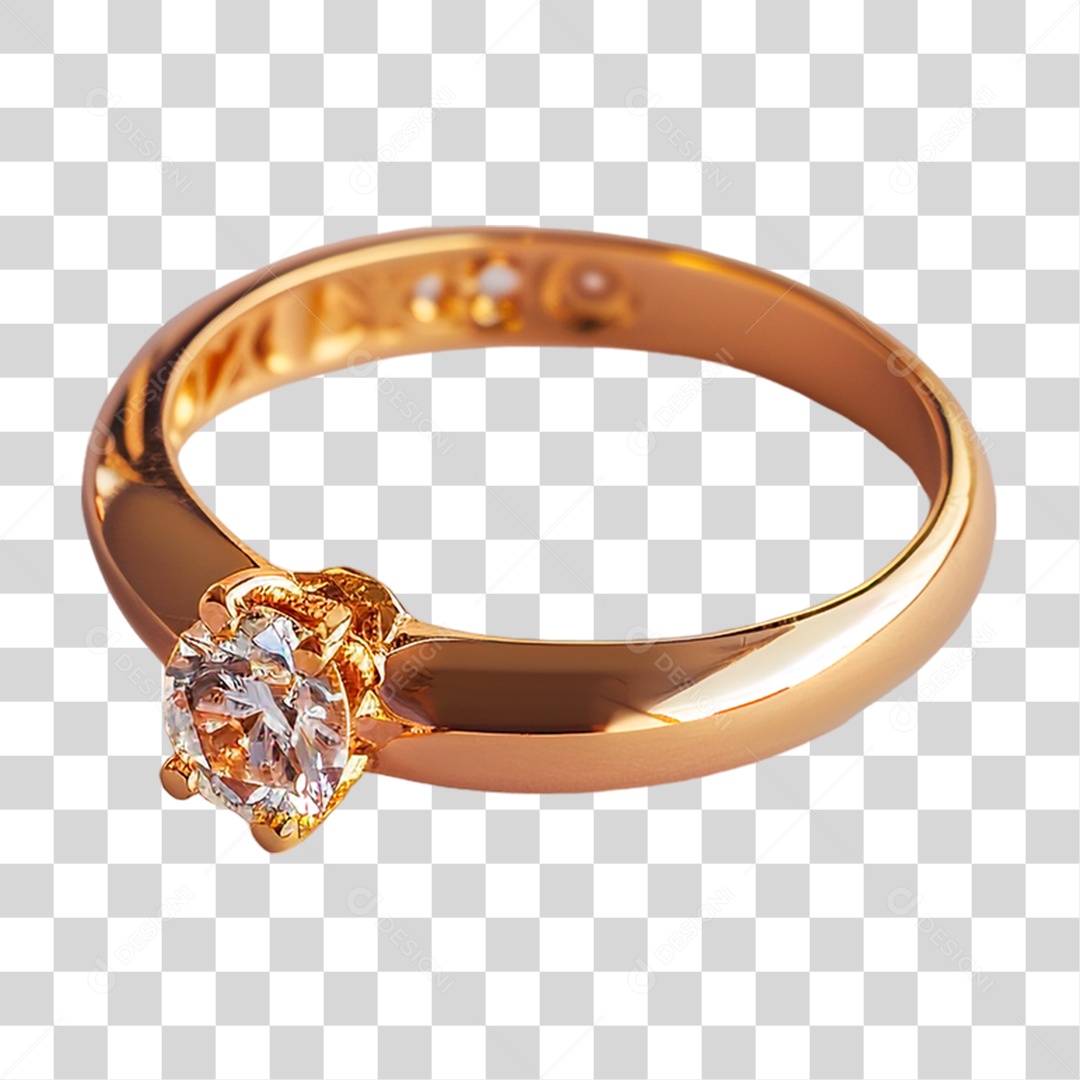 Anel de Ouro Rosé PNG Transparente