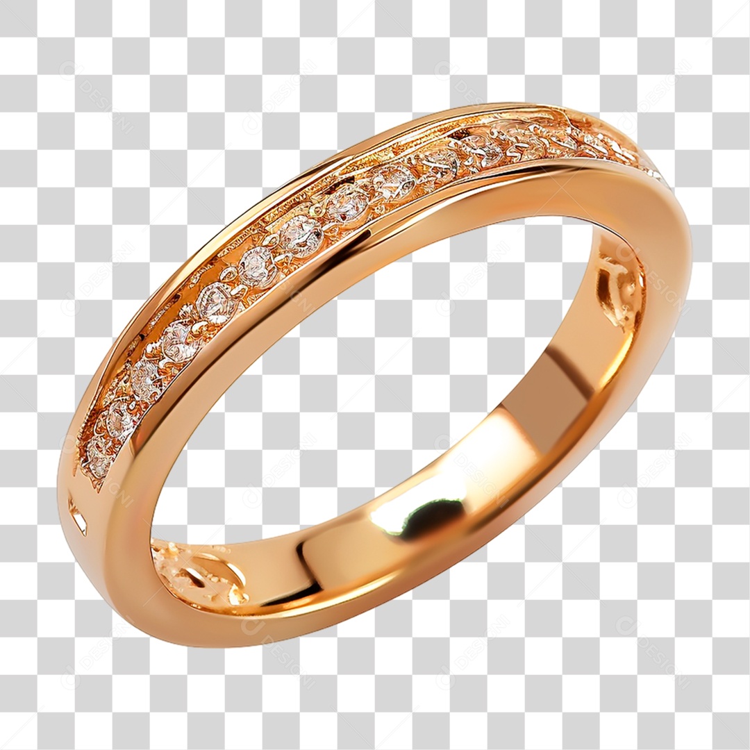 Anel de Ouro Rosé PNG Transparente