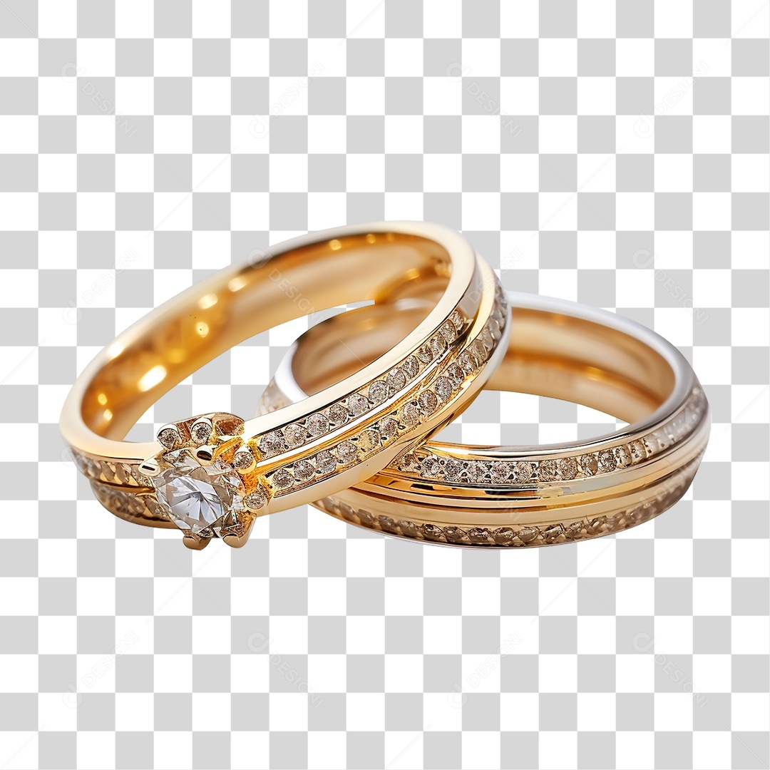 Aliança de Ouro PNG Transparente