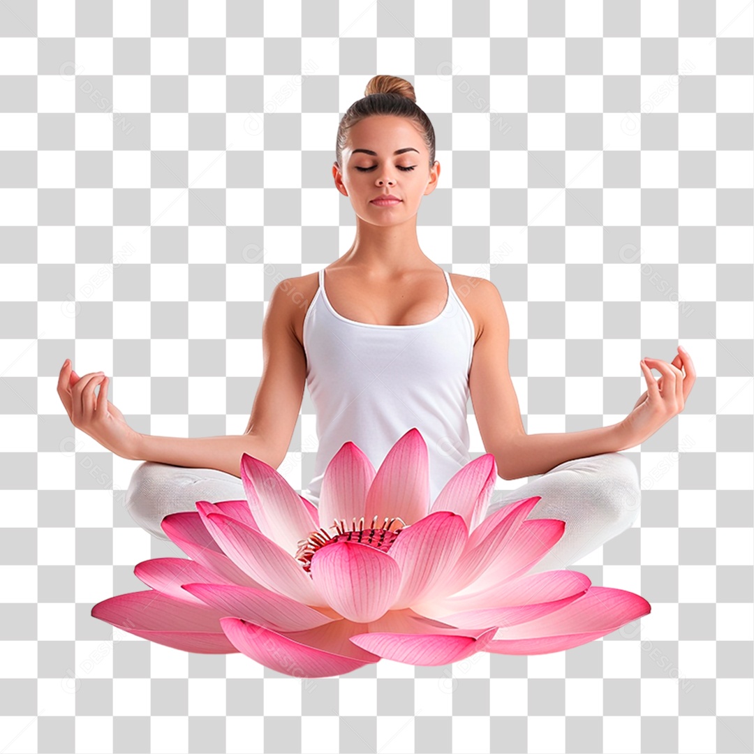 Mulher Fazendo Yoga PNG Transparente