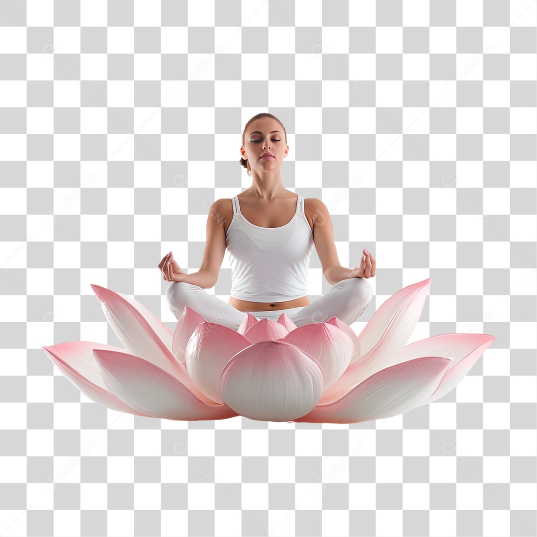 Mulher Fazendo Yoga PNG Transparente