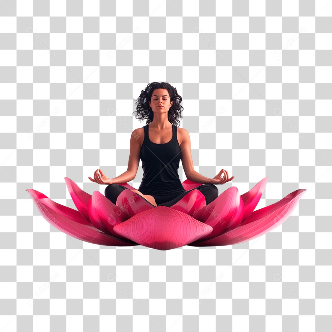 Mulher Fazendo Yoga PNG Transparente