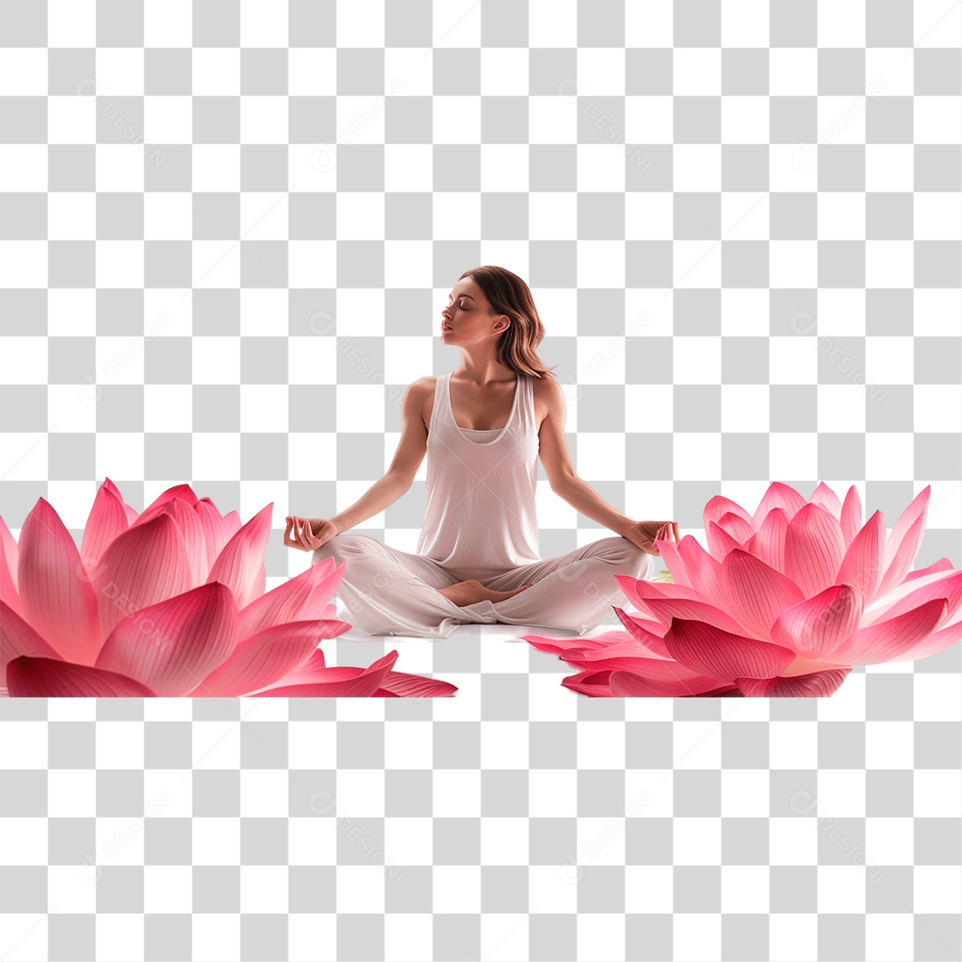 Mulher Fazendo Yoga PNG Transparente