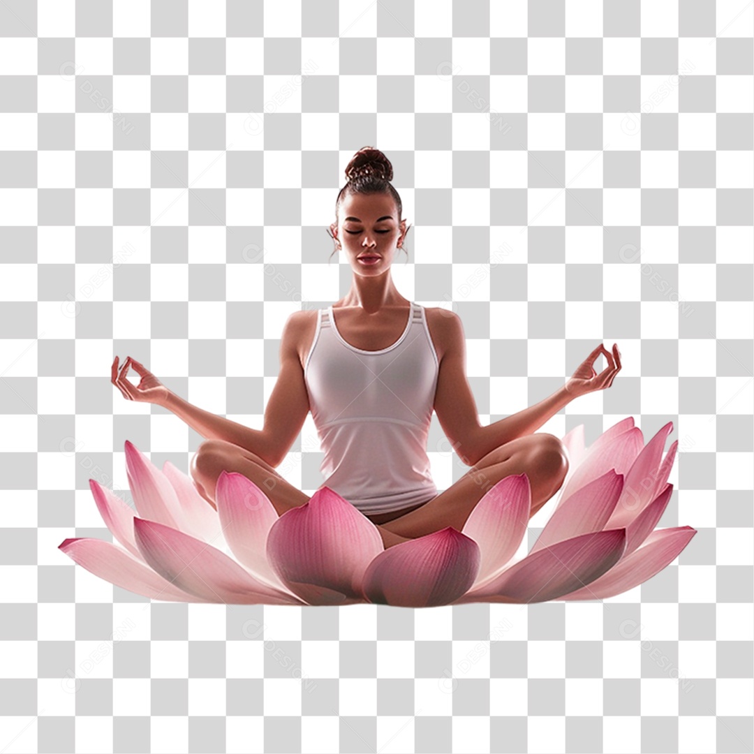 Mulher Fazendo Yoga PNG Transparente