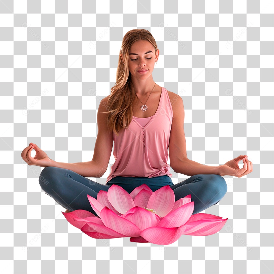 Mulher Fazendo Yoga PNG Transparente