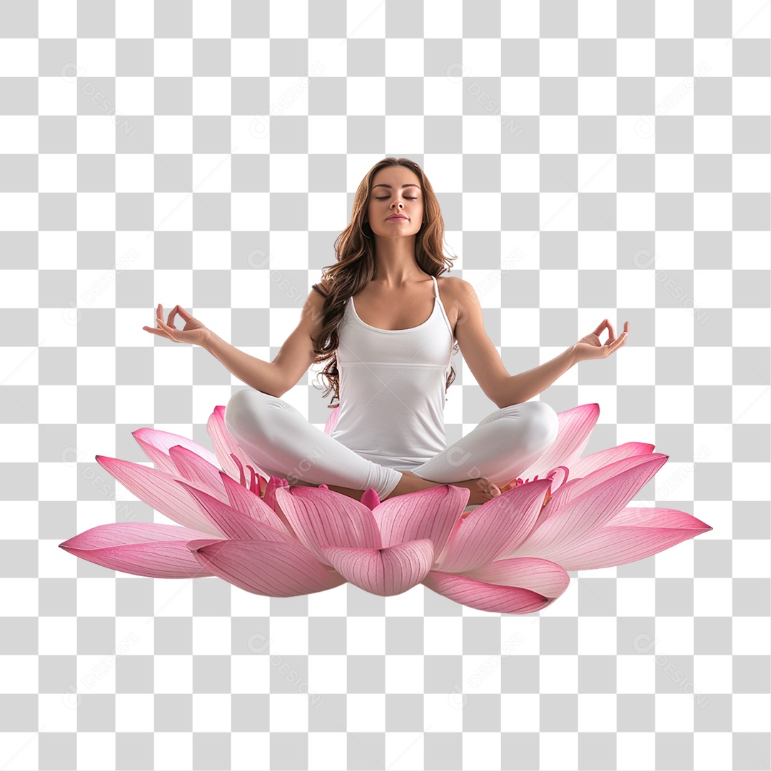 Mulher Fazendo Yoga PNG Transparente