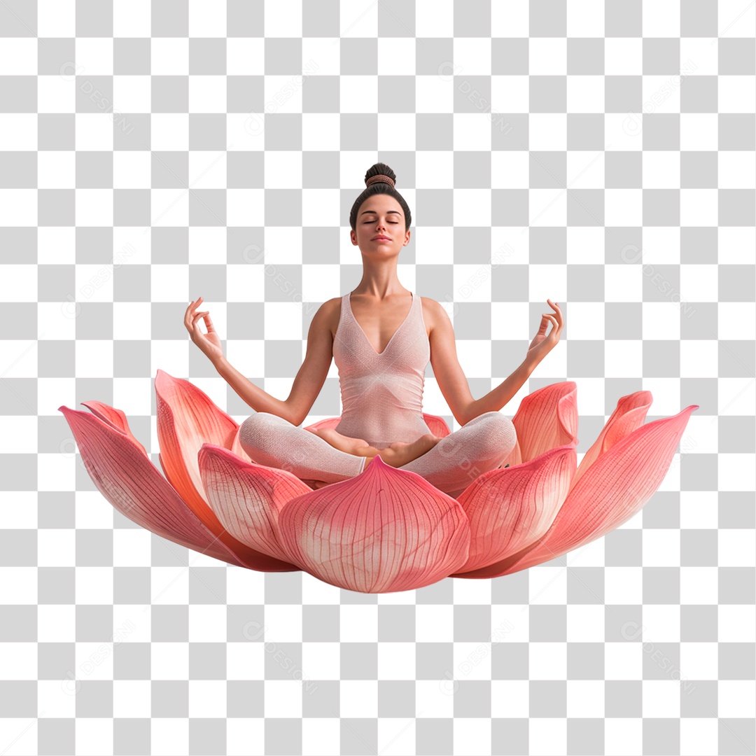 Mulher Fazendo Yoga PNG Transparente