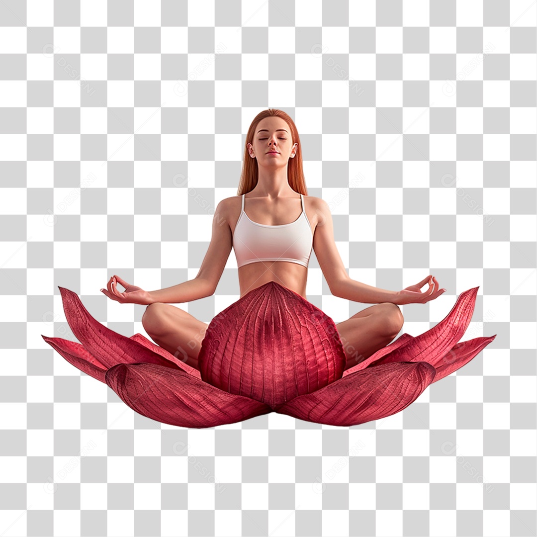 Mulher Fazendo Yoga PNG Transparente