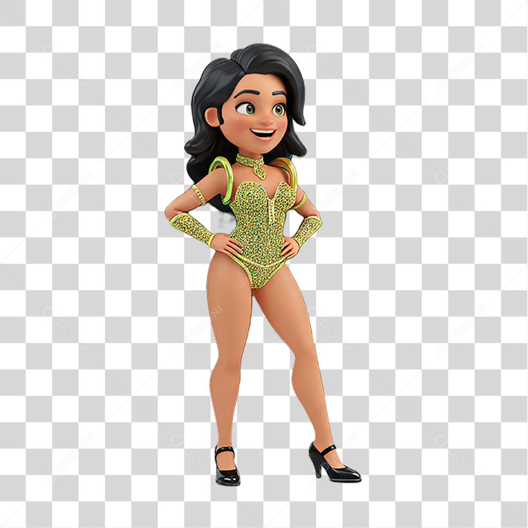 Personagem com Fantasia de Carnaval PNG Transparente