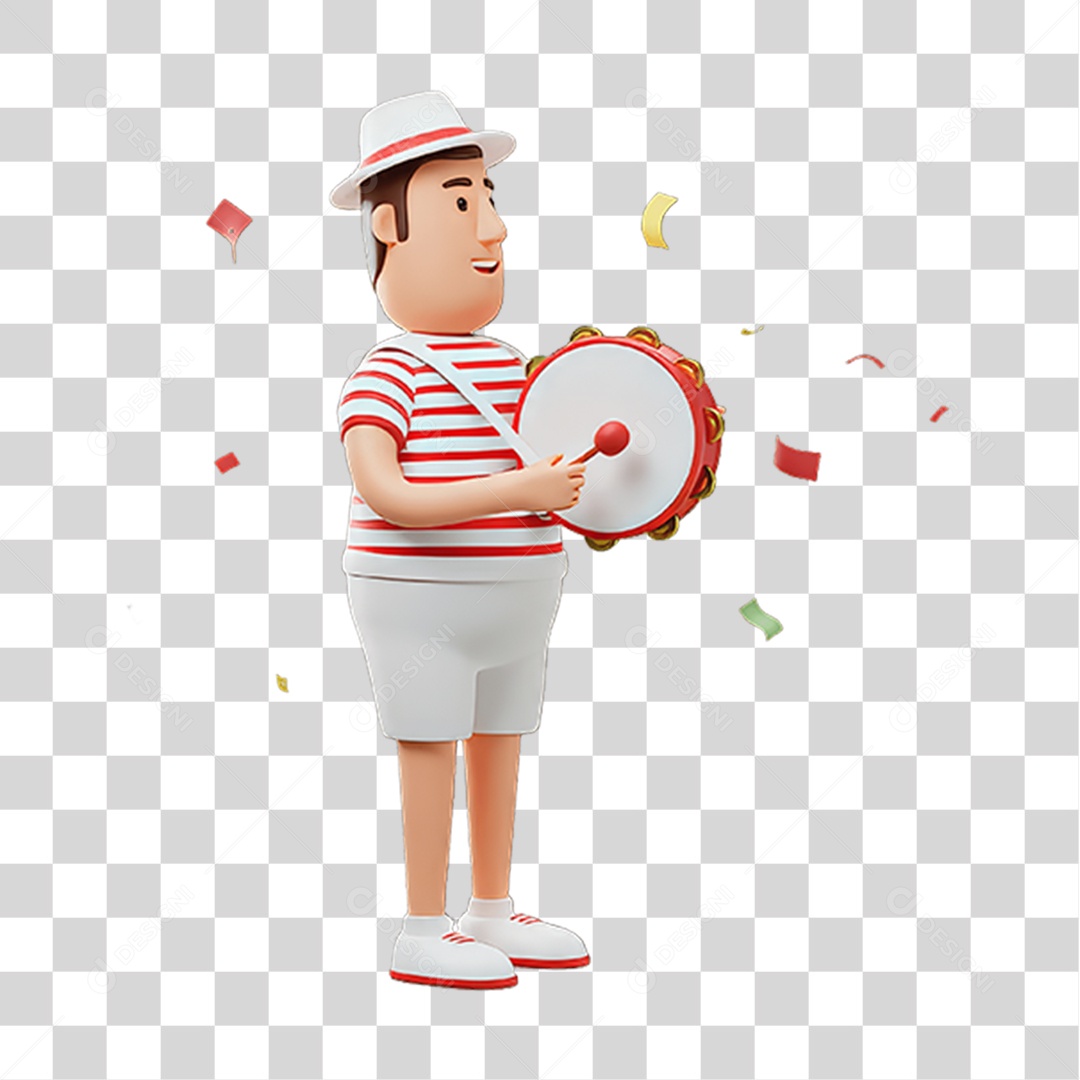 Personagem com Fantasia de Carnaval PNG Transparente