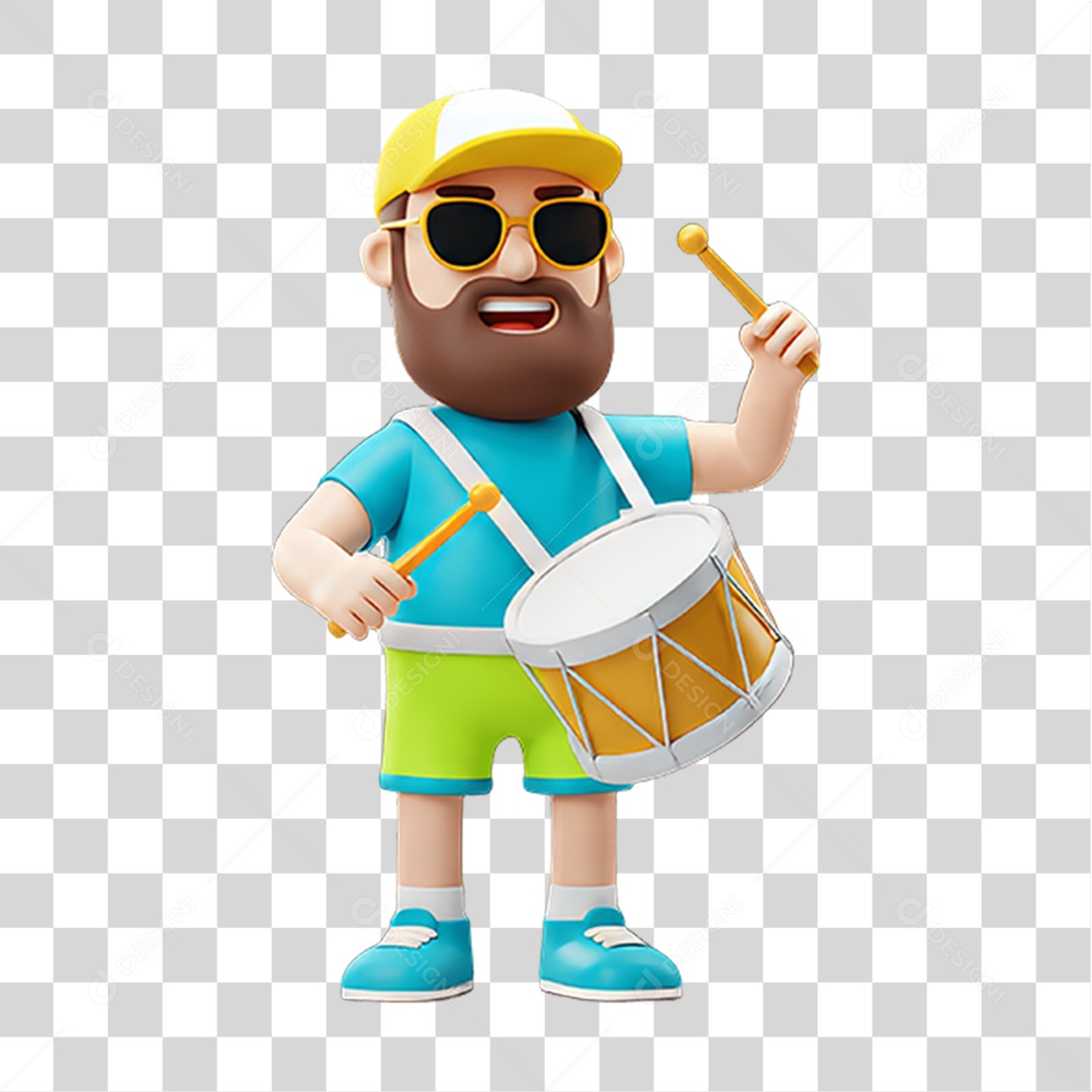 Personagem com Fantasia de Carnaval PNG Transparente