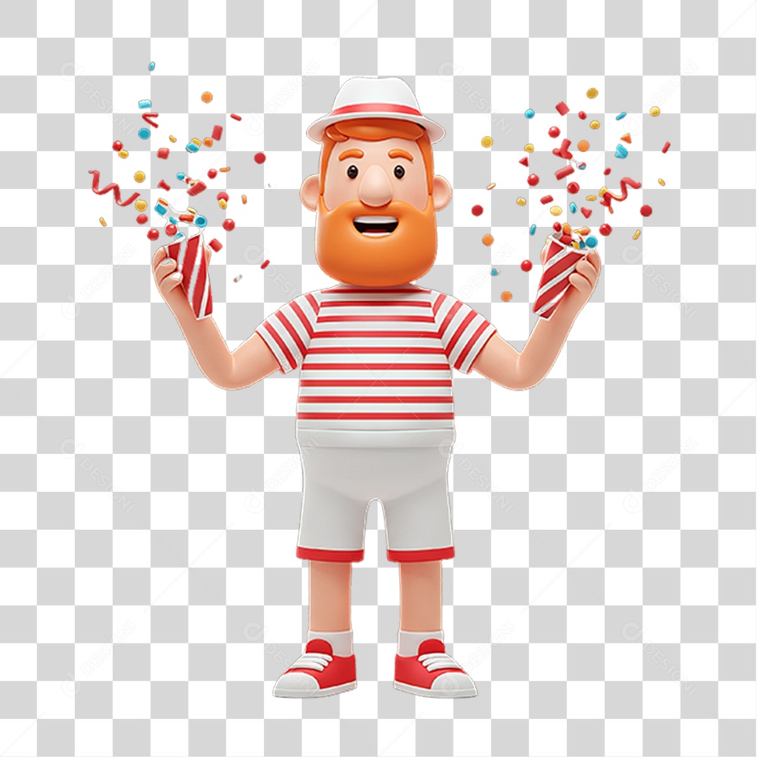 Personagem com Fantasia de Carnaval PNG Transparente