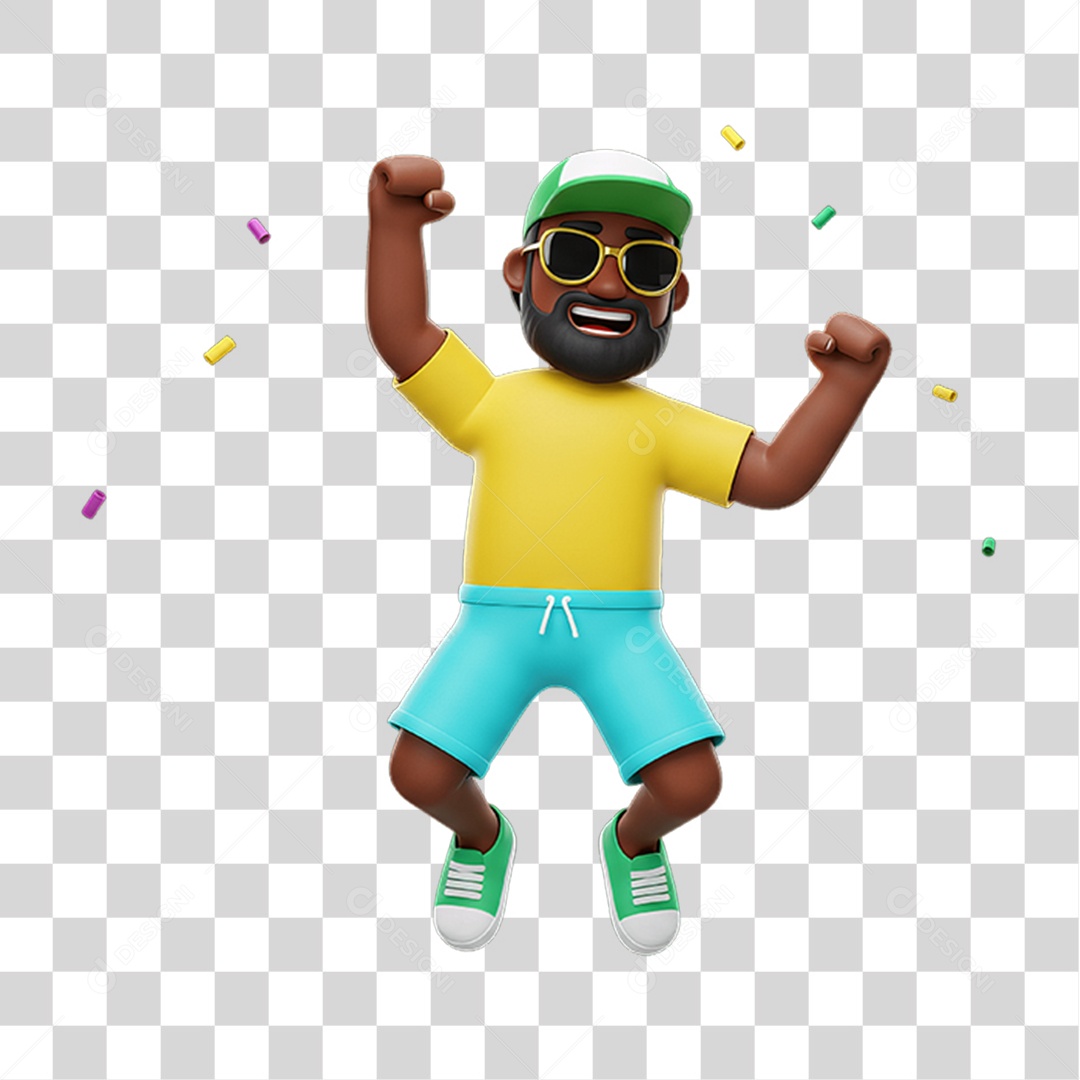 Personagem com Fantasia de Carnaval PNG Transparente