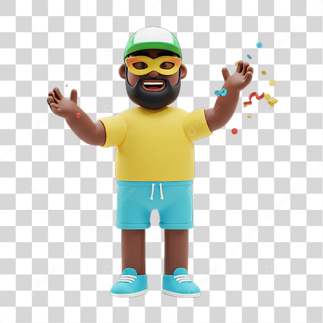 Personagem com Fantasia de Carnaval PNG Transparente