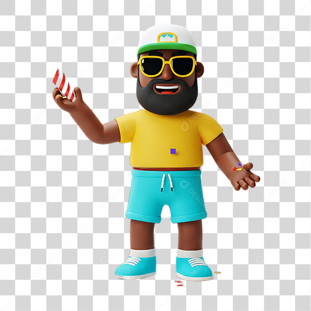 Personagem com Fantasia de Carnaval PNG Transparente