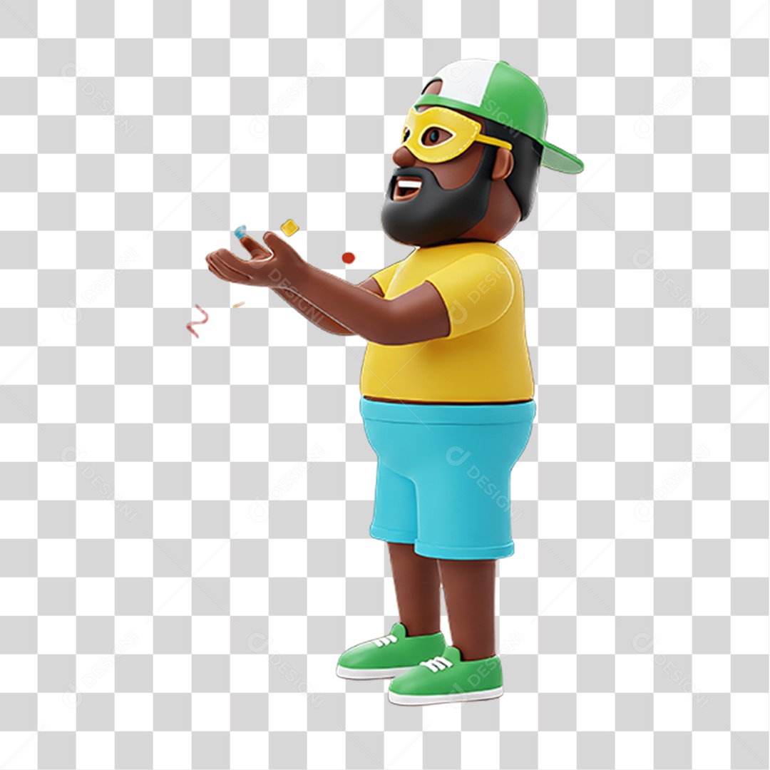 Personagem com Fantasia de Carnaval PNG Transparente