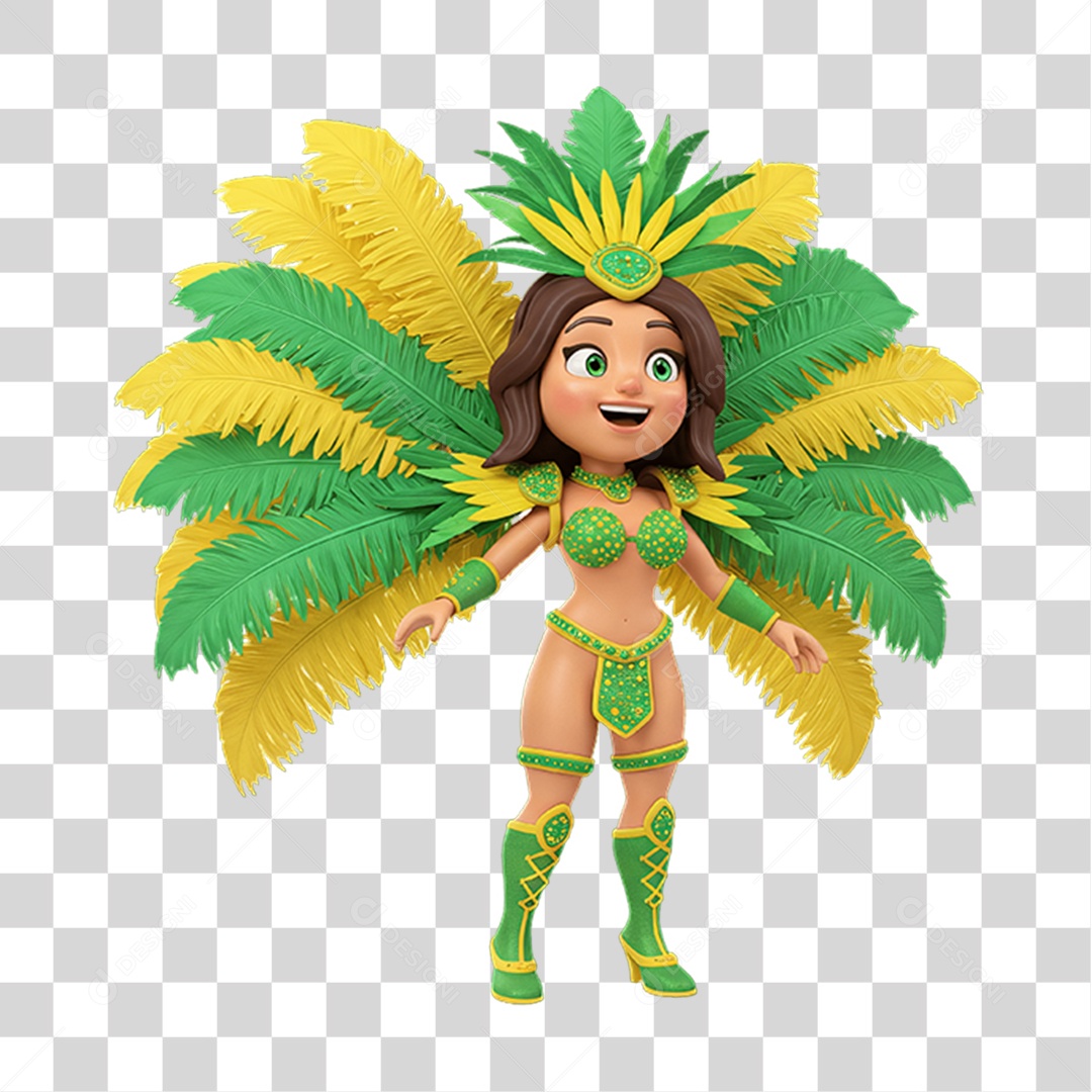 Personagem com Fantasia de Carnaval PNG Transparente