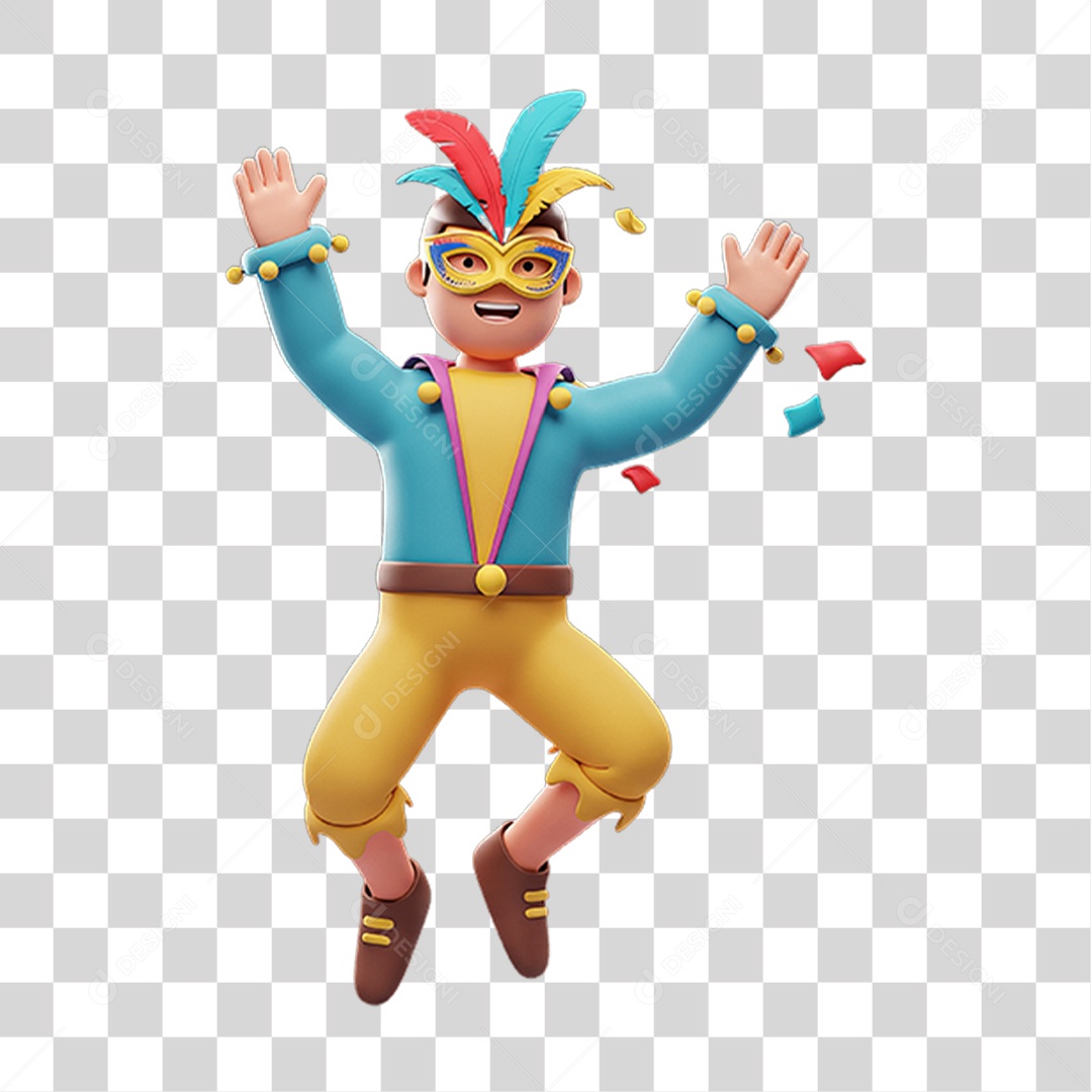 Personagem com Fantasia de Carnaval PNG Transparente