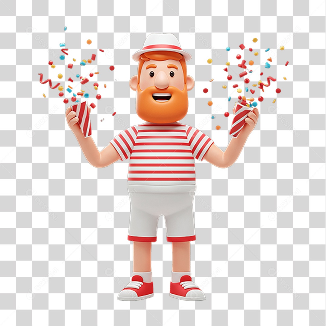 Personagem com Fantasia de Carnaval PNG Transparente