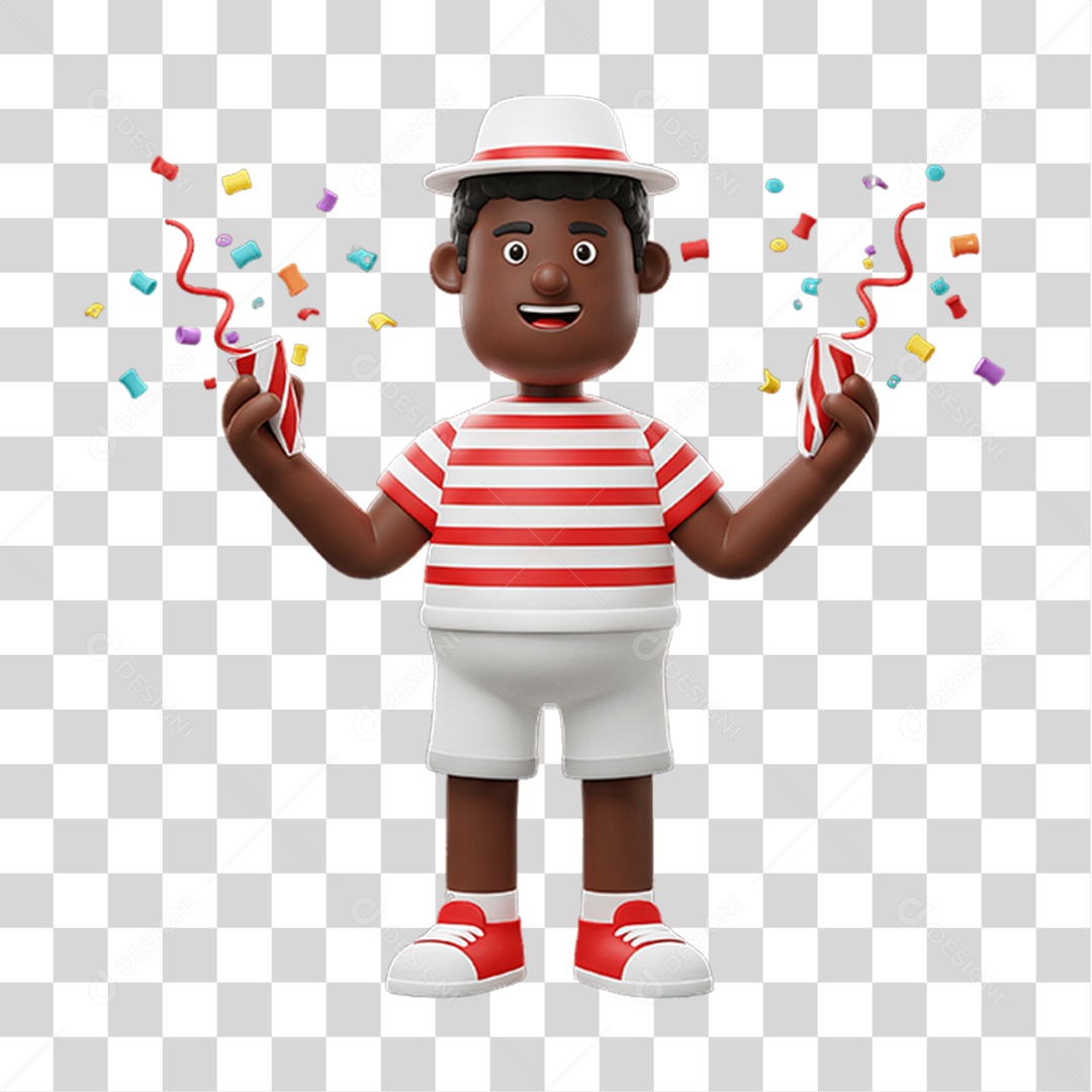 Personagem com Fantasia de Carnaval PNG Transparente