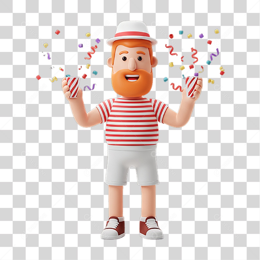 Personagem com Fantasia de Carnaval PNG Transparente