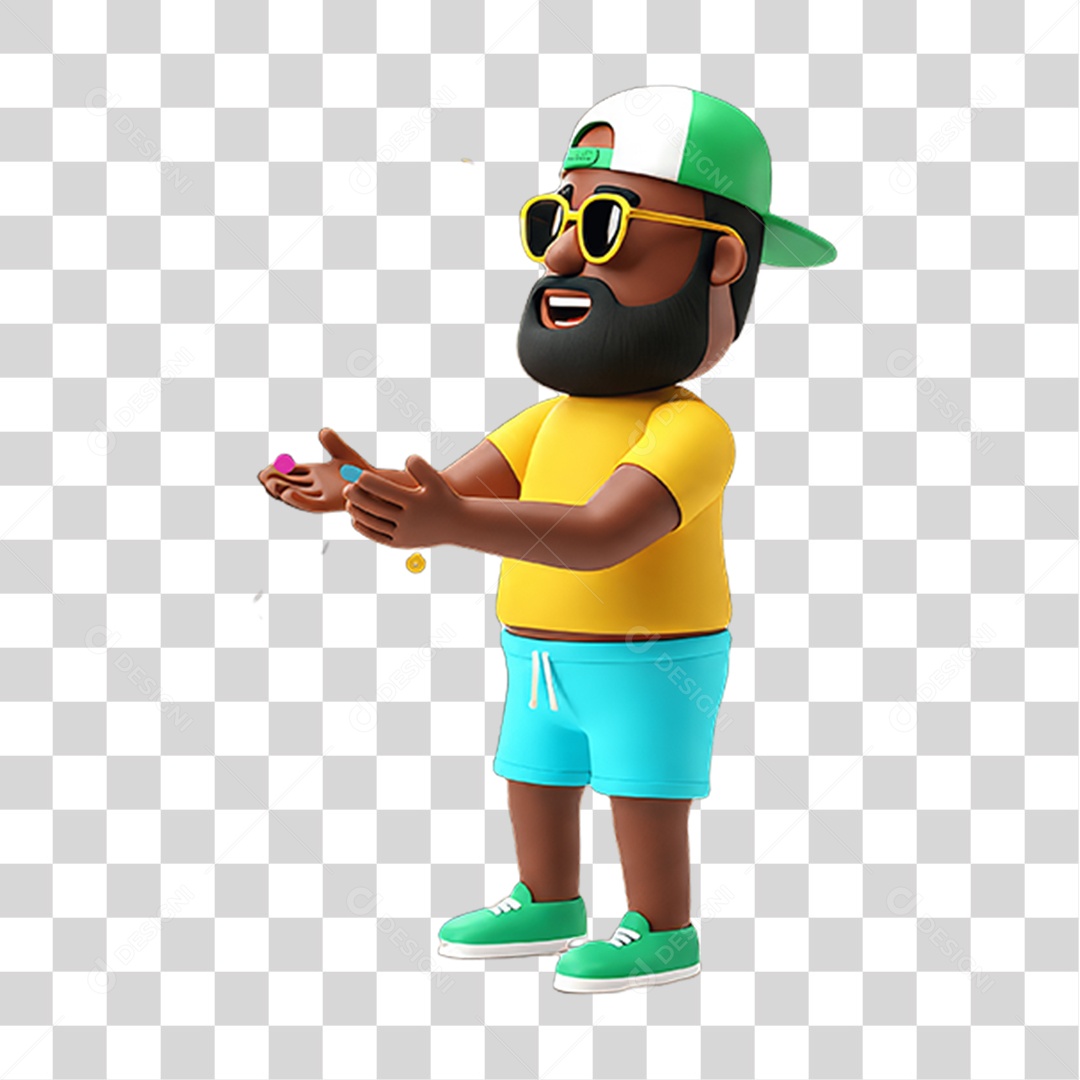 Personagem com Fantasia de Carnaval PNG Transparente