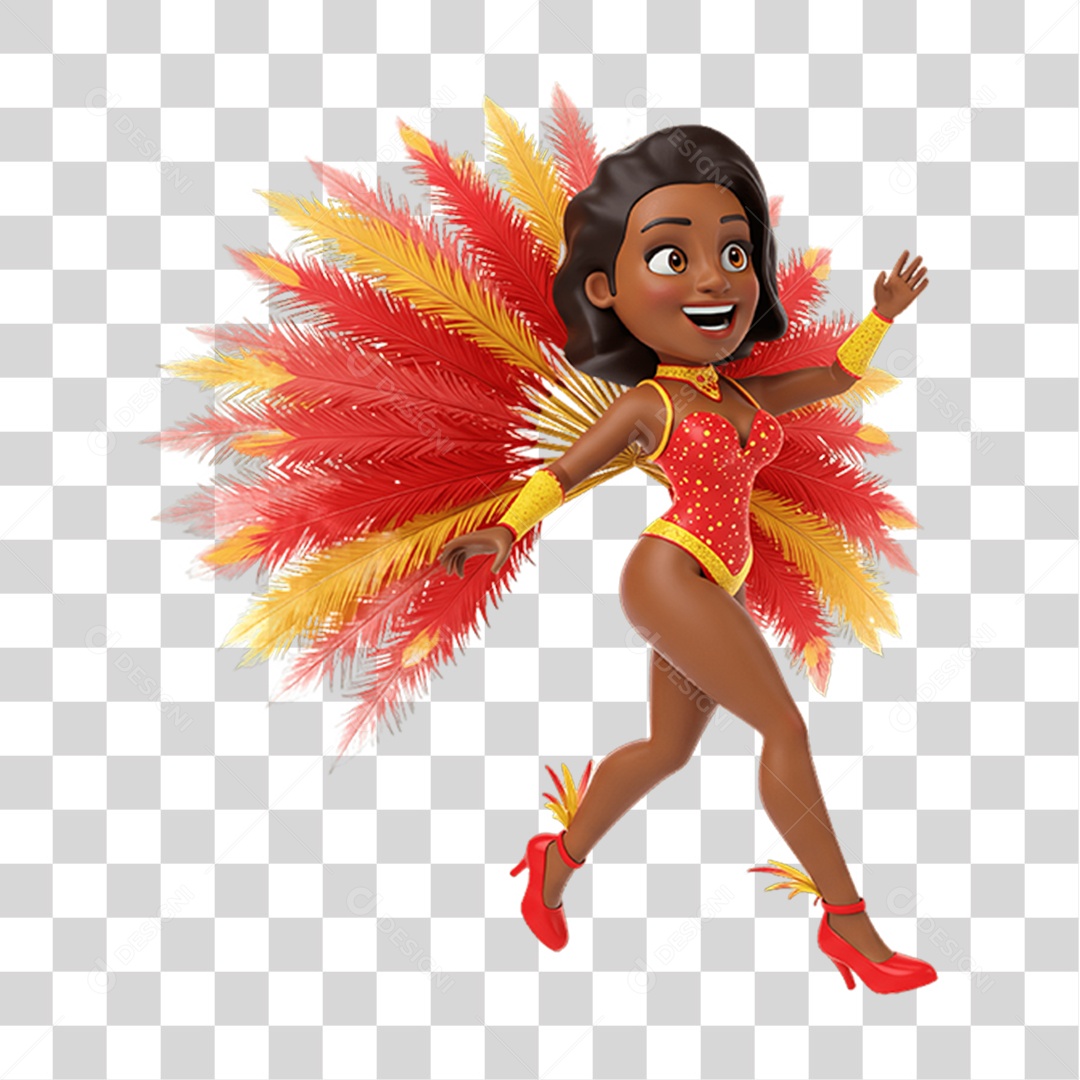 Personagem com Fantasia de Carnaval PNG Transparente