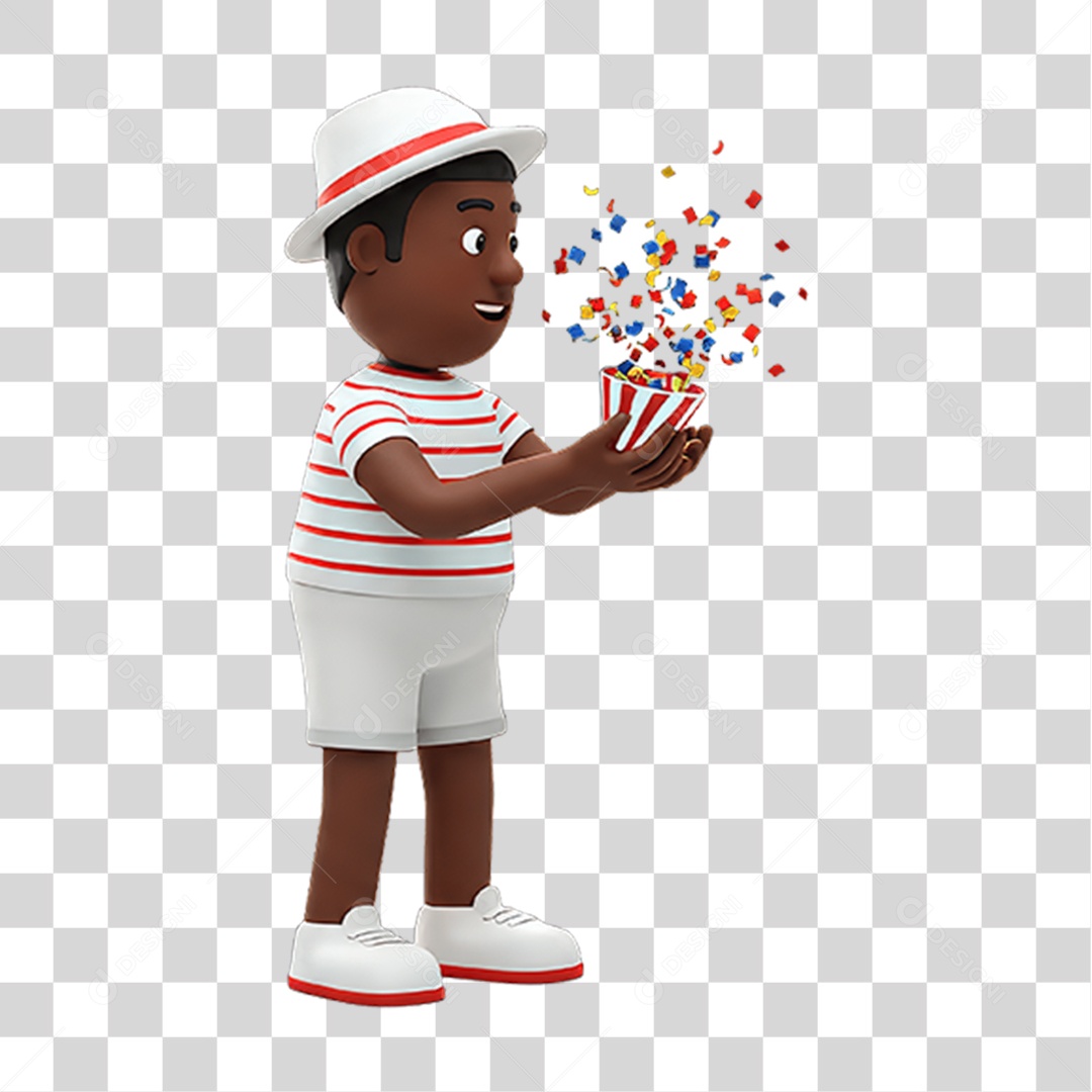 Personagem com Fantasia de Carnaval PNG Transparente