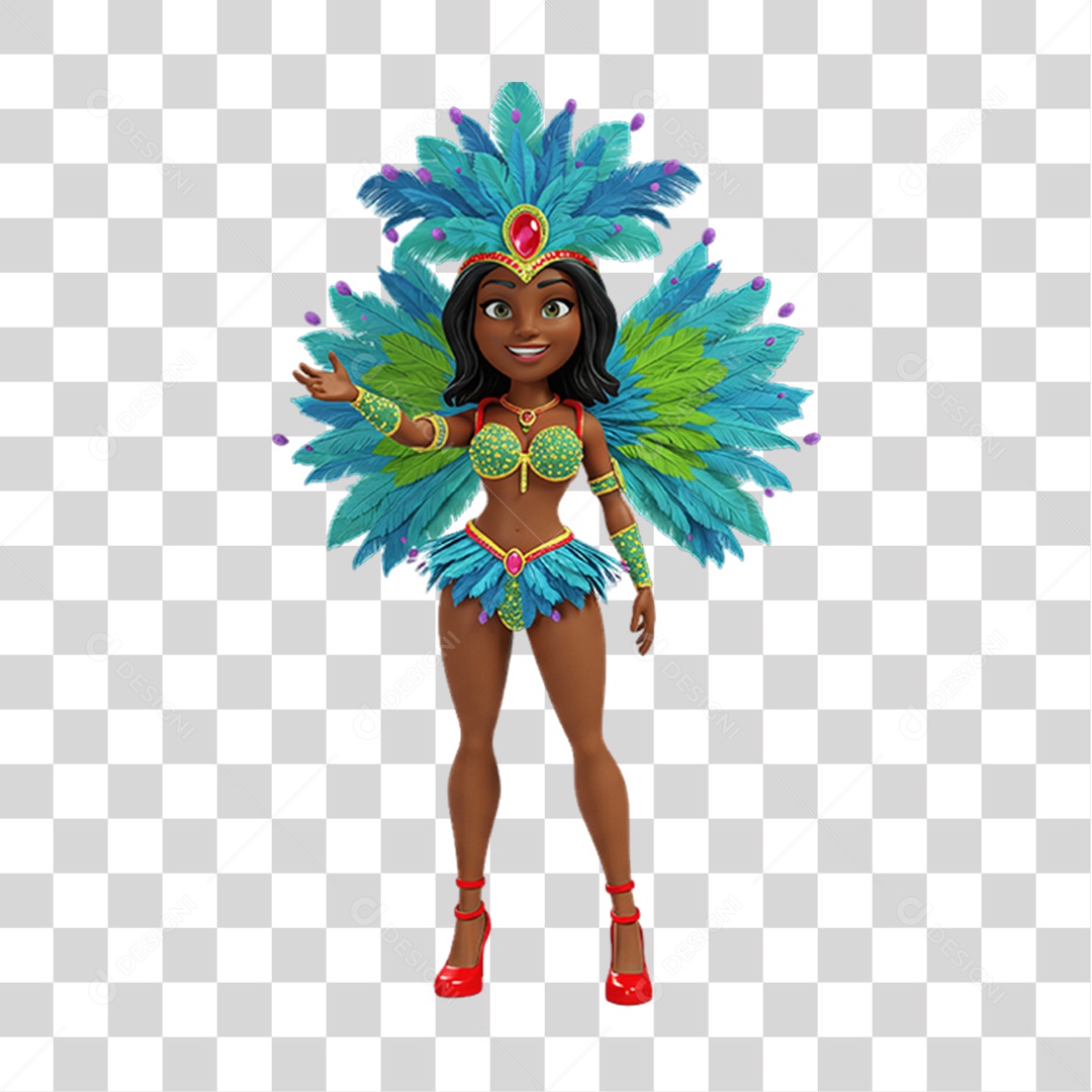Personagem com Fantasia de Carnaval PNG Transparente
