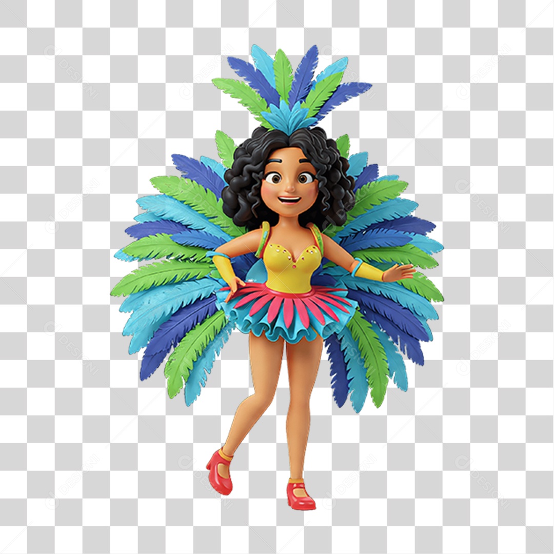 Personagem com Fantasia de Carnaval PNG Transparente