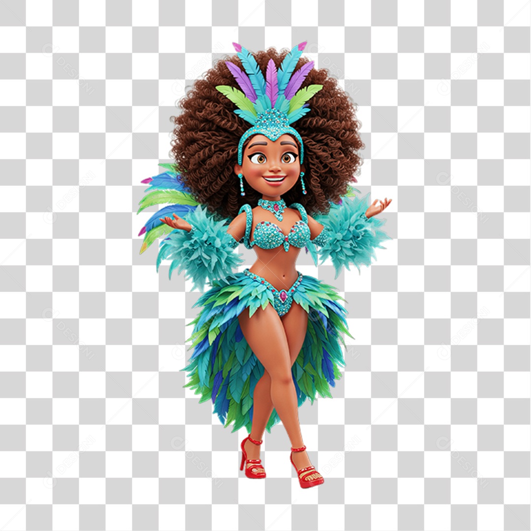 Personagem com Fantasia de Carnaval PNG Transparente