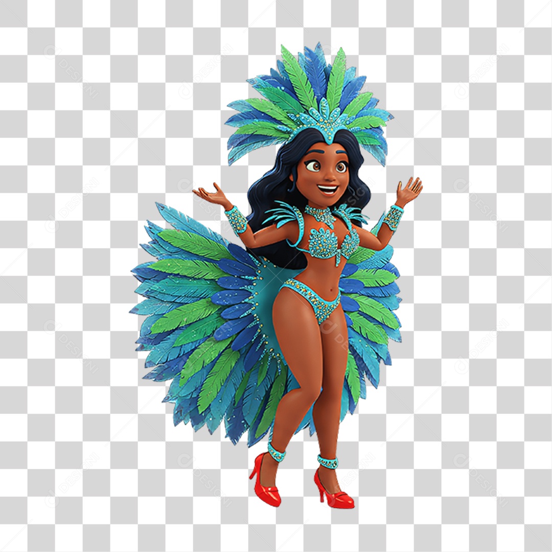 Personagem com Fantasia de Carnaval PNG Transparente