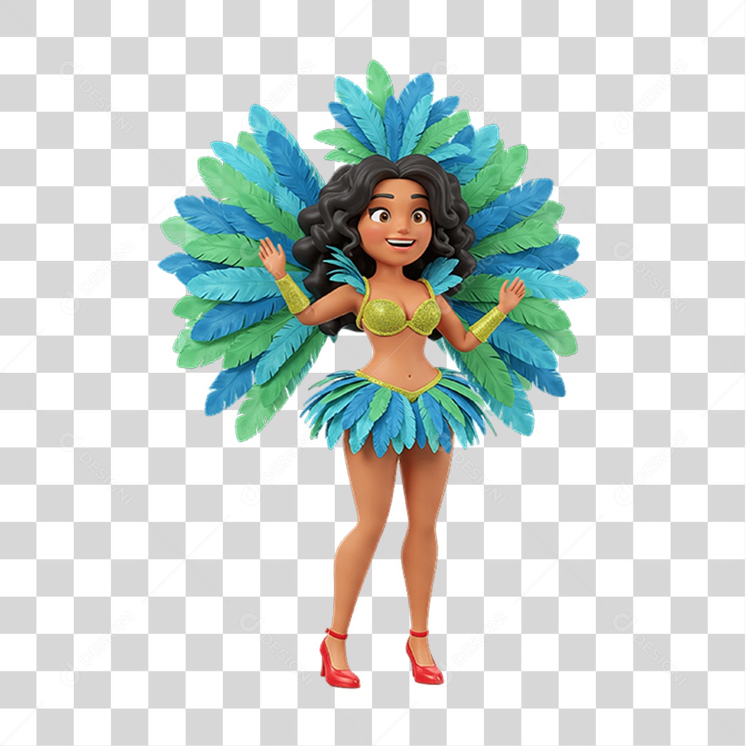 Personagem com Fantasia de Carnaval PNG Transparente
