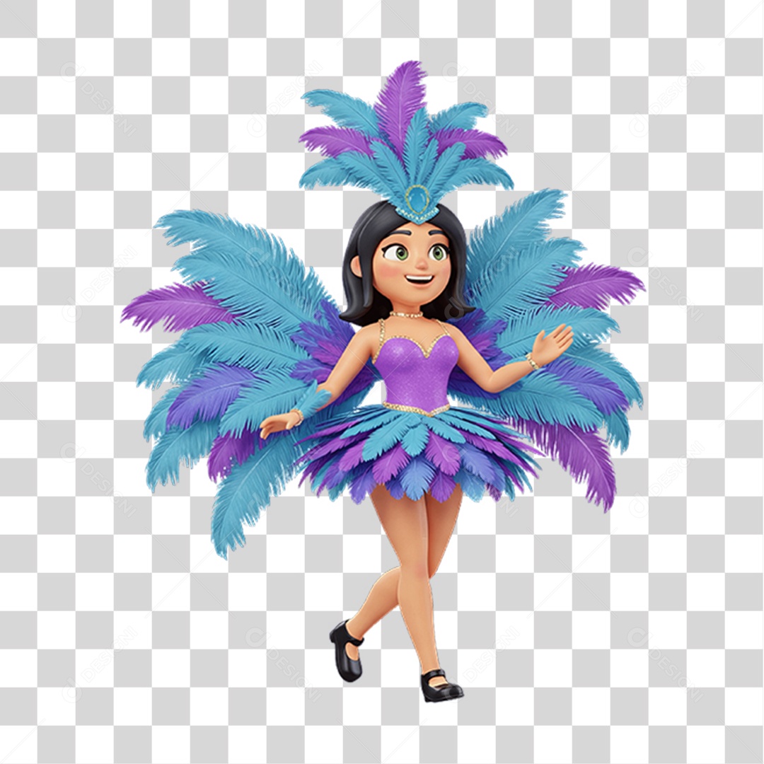 Personagem com Fantasia de Carnaval PNG Transparente