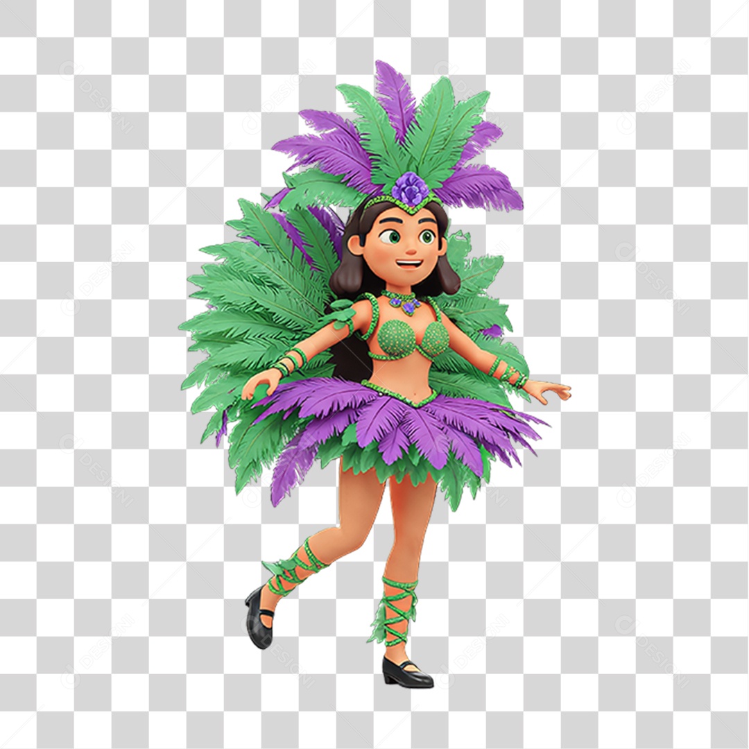 Personagem com Fantasia de Carnaval PNG Transparente