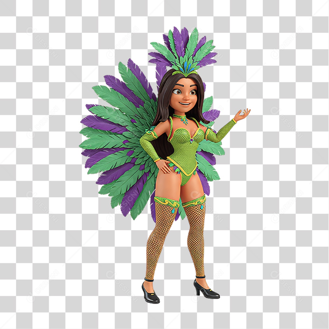 Personagem com Fantasia de Carnaval PNG Transparente