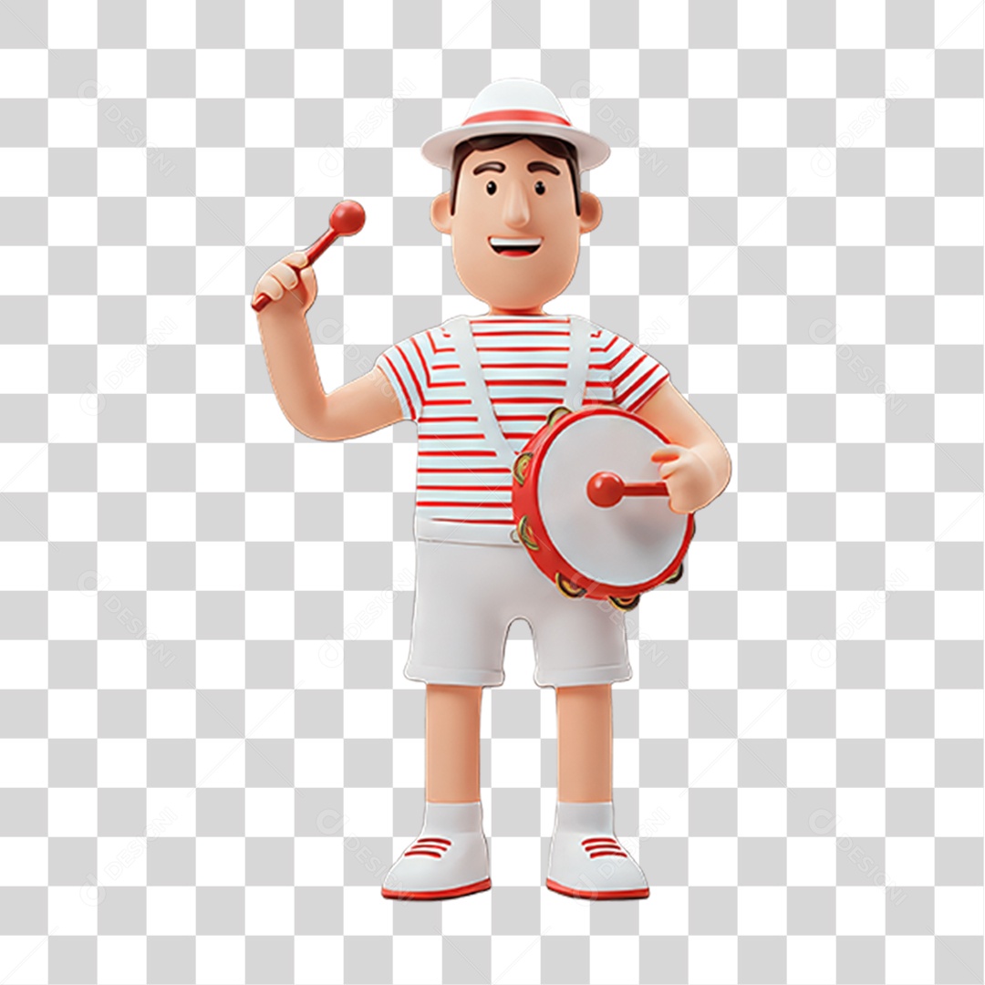 Personagem com Fantasia de Carnaval PNG Transparente