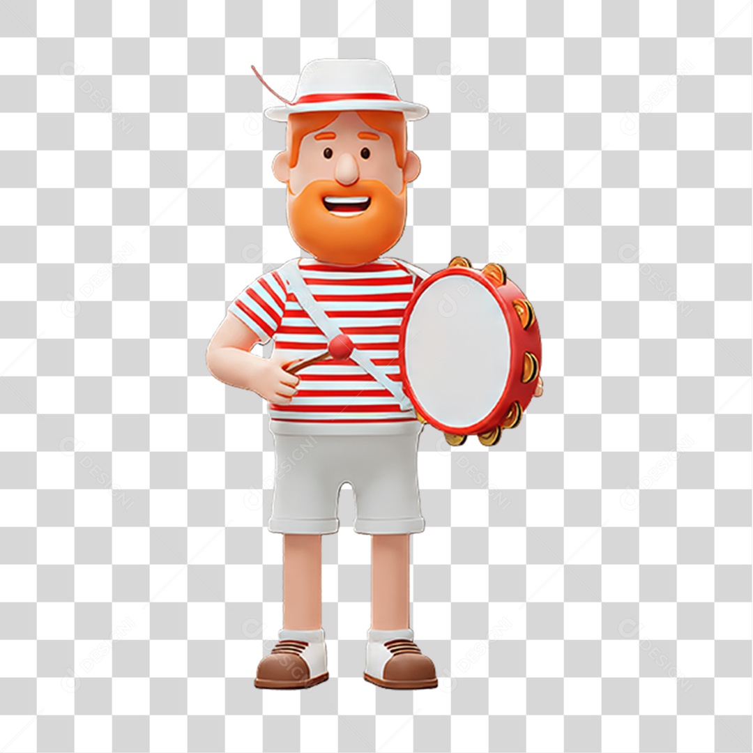 Personagem com Fantasia de Carnaval PNG Transparente