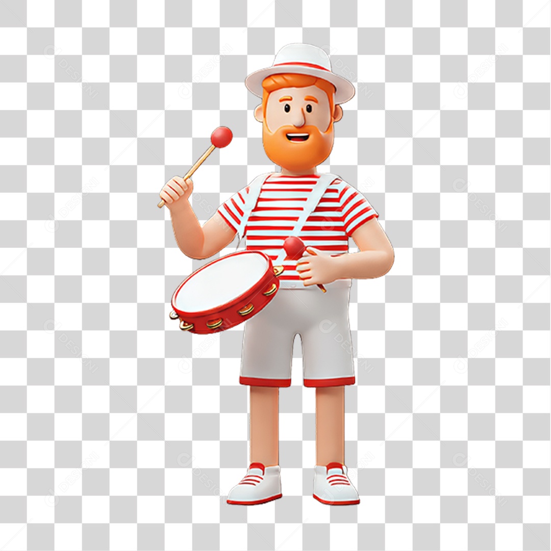 Personagem com Fantasia de Carnaval PNG Transparente