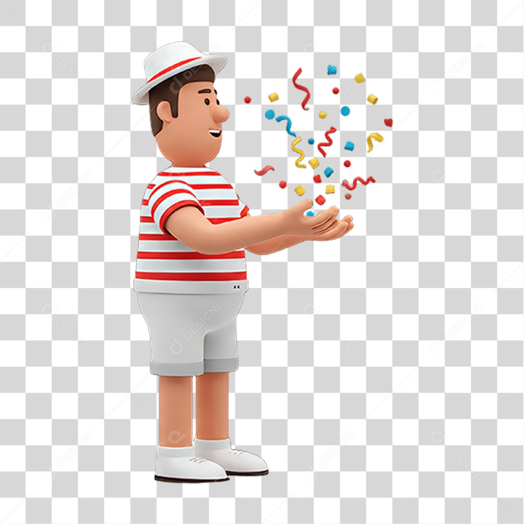 Personagem com Fantasia de Carnaval PNG Transparente