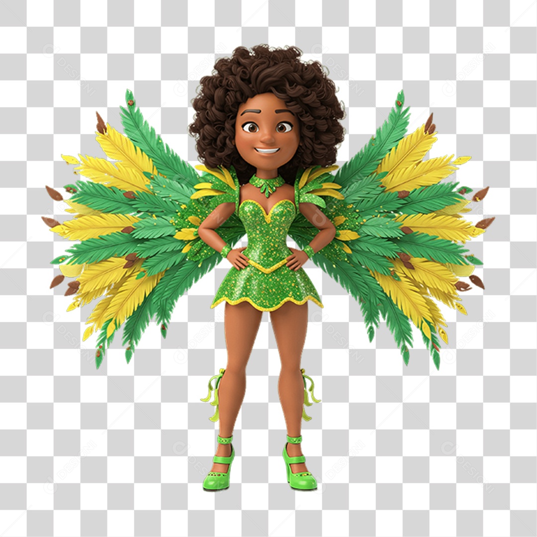 Personagem com Fantasia de Carnaval PNG Transparente