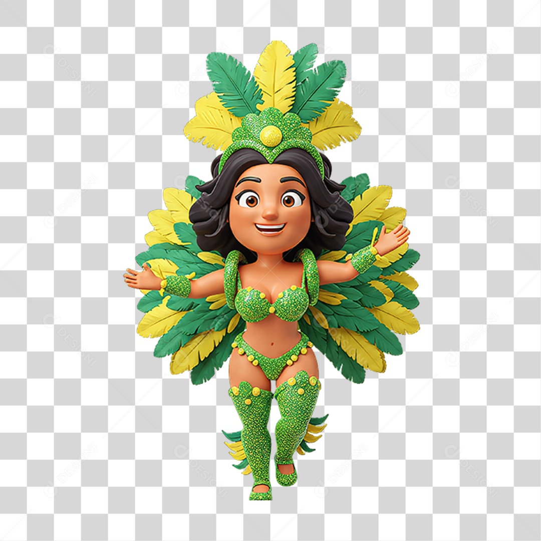 Personagem com Fantasia de Carnaval PNG Transparente