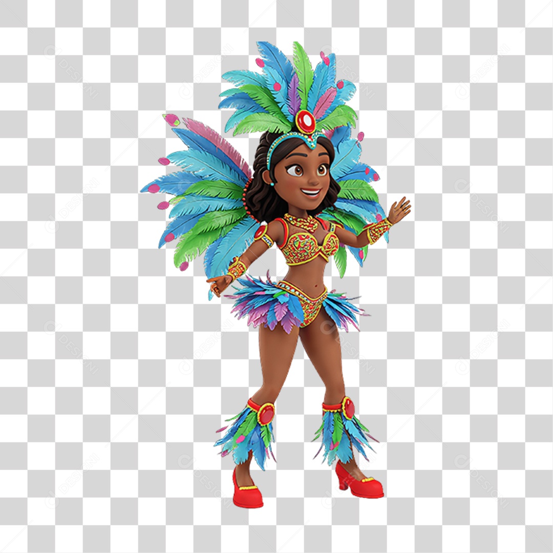 Personagem com Fantasia de Carnaval PNG Transparente