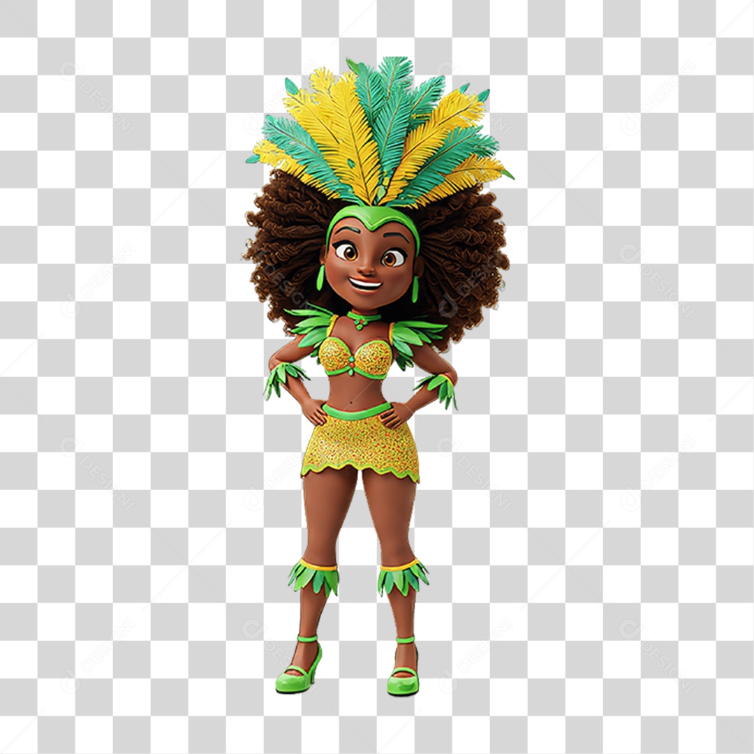 Personagem com Fantasia de Carnaval PNG Transparente