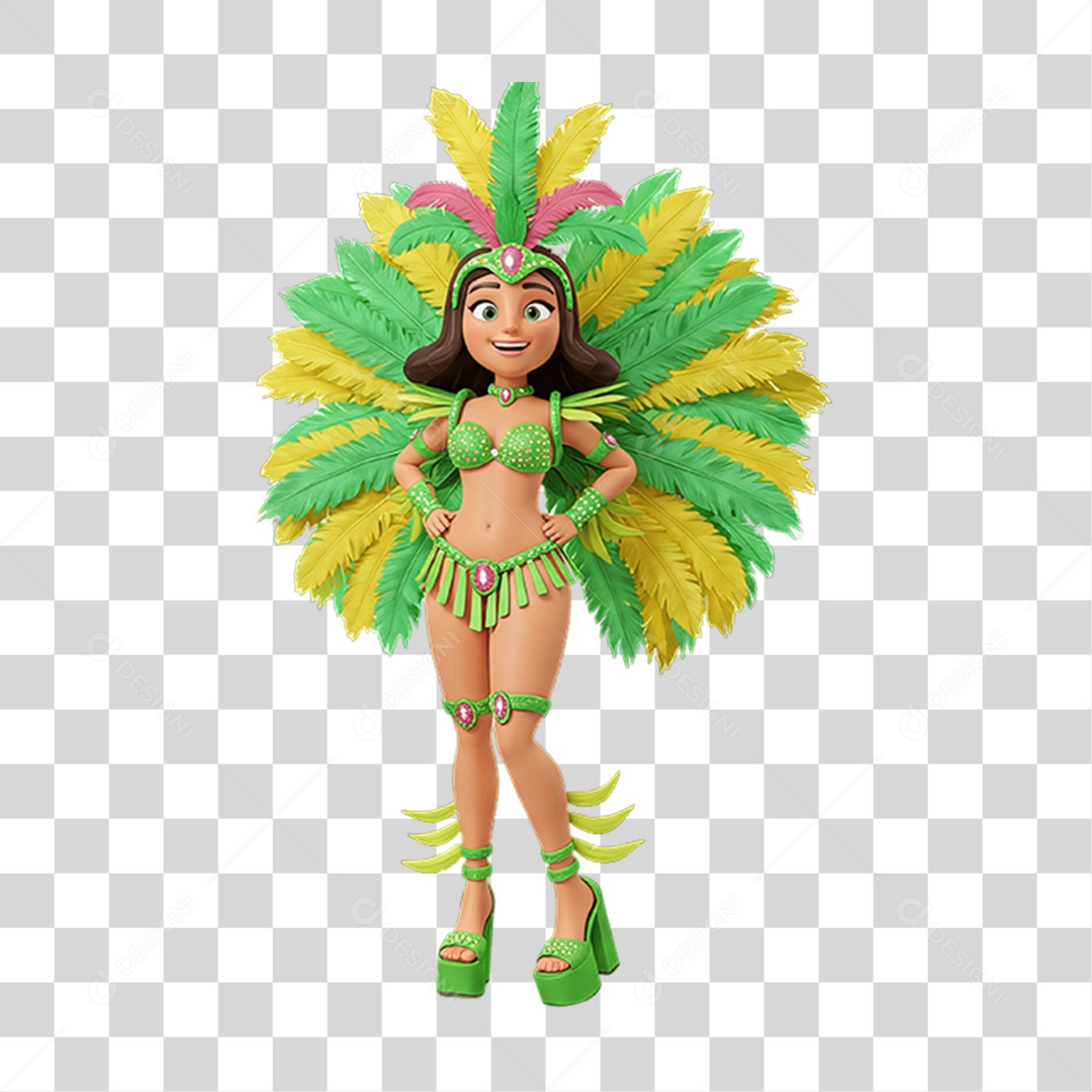 Personagem com Fantasia de Carnaval PNG Transparente